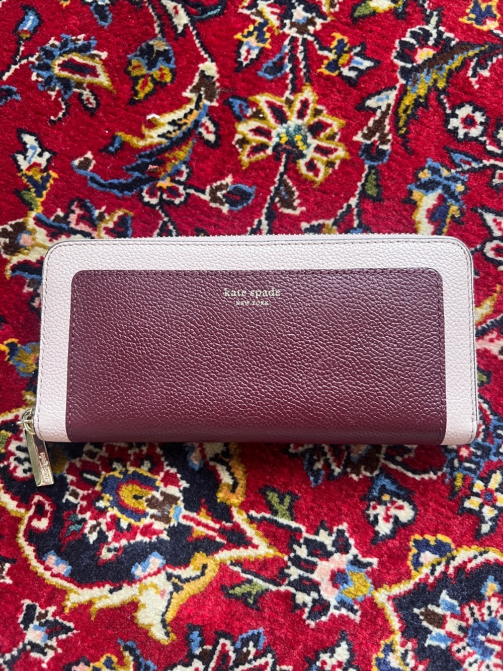 kate spade Pink & Plum Leather Zip-Around Wallet